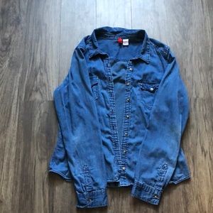 H&M denim button up shirt